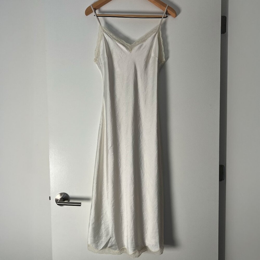 Wilfred by Aritzia Ivory Lace-Trim Slip Dress – Size S